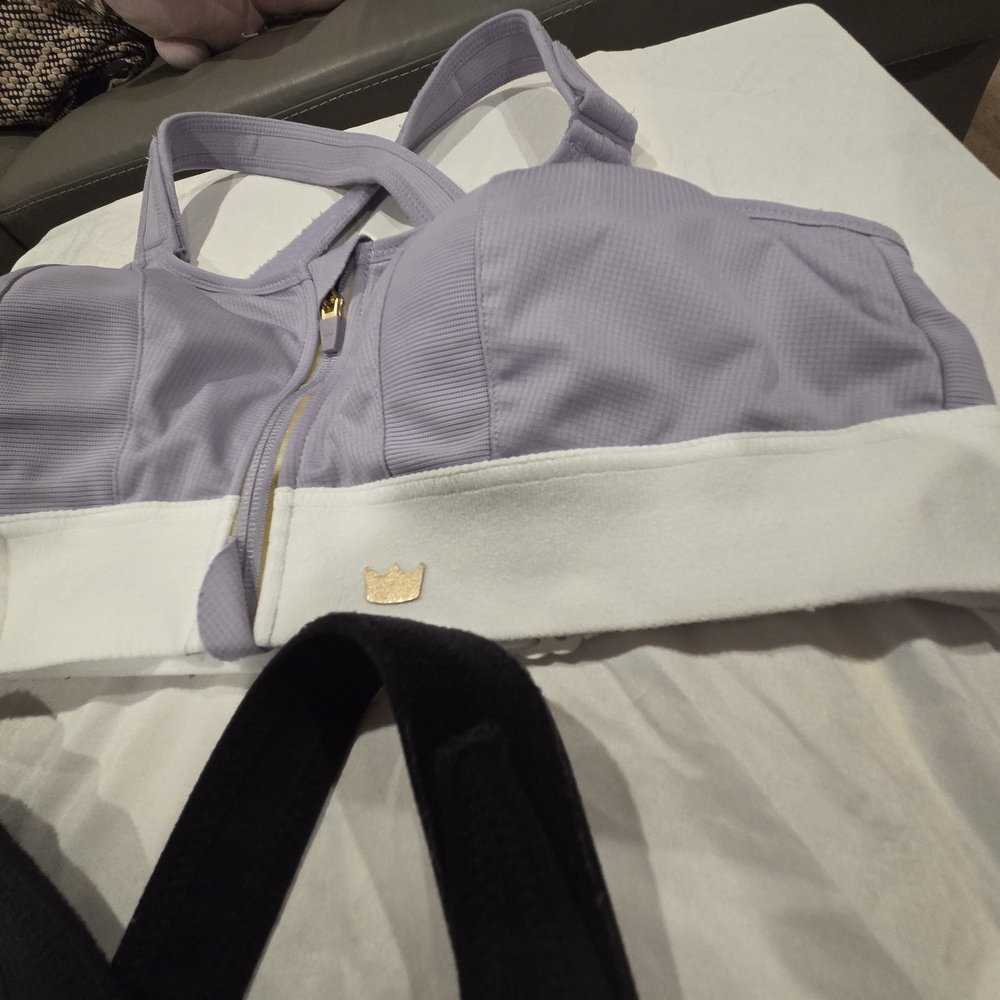 SHEFIT Cross-Back Sports Bras - Black and Light Purple - Picture 5 of 16